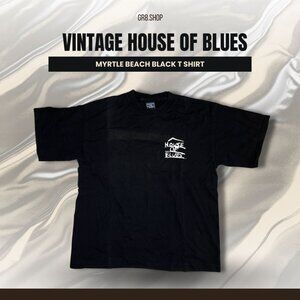 Vintage House Of Blues Myrtle Beach Black T-Shirt New Orleans Graphic Size L